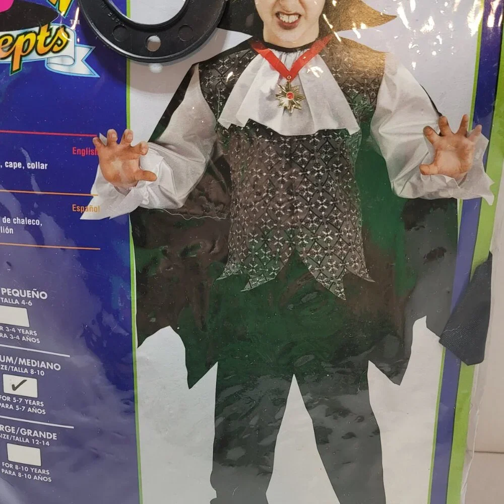 New Dark Count Child Halloween Costume Size Medium‎ 8 - 10 Dracula Vampire